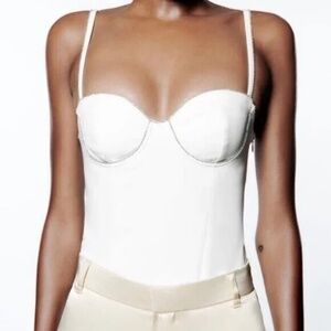 ZARA RHINESTONE CORSET BODYSUIT NWT